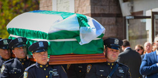 Nobody forced Officer Brian Mulkeen to trade his Wall Street job for an NYPD badge & put his life on the line each day on the streets of NYC. “Brian was anything but ordinary,” said Comm O’Neill as thousands of fellow officers gathered both inside & outside his funeral services. "What he accomplished in his short time, at 33 years old, is nothing short of extraordinary. It’s a special thing, and Brian was a special person." (Courtesy of the NYPD & Facebook)