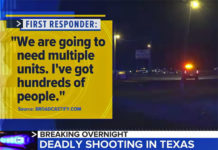 A gunman opened fire at an off-campus “Twerk or Treat” costume party celebrating Texas A&M University-Commerce Homecoming, leaving two people dead and 14 injured before he escaped in the ensuing chaos, a sheriff said Sunday. (Courtesy of YouTube)