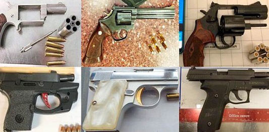 It was a busy October this year with a total of 403 firearms found last month as compared to 358 in October of last year. (Courtesy of the TSA)