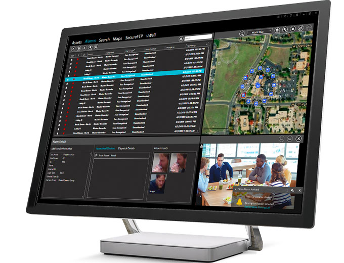 VMS One integrates video along with related device state information, together in a dynamic, map-based interface, helps ensure decisions and actions are based on correlated data, rather than on video alone.