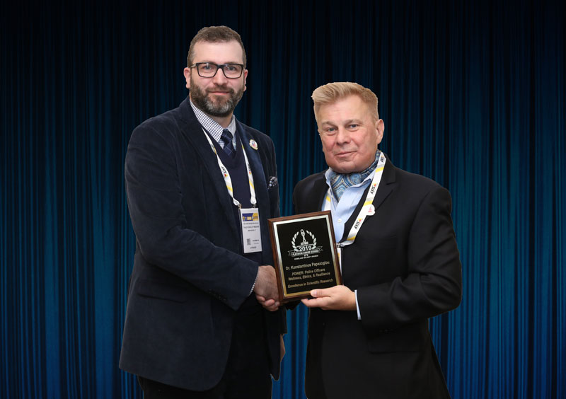 Dr. Konstantinos Papazoglou accepting his 2019 'ASTORS' Award at the 'ASTORS' Awards Luncheon held during ISC East.