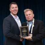 Travis Kisner, Chief Operating Officer of DetectaChem accepting one of three 2019 'ASTORS' Awards at ISC East.