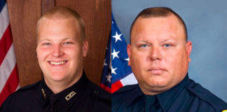 AR Police Officer Carr (at left), was 'ambushed and executed' as he sat in his patrol vehicle outside the Fayetteville Police Department on Saturday. Huntsville Officer Billy Clardy was killed while working a drug investigation Friday afternoon. Clardy is survived by a wife and five children. He is also the son of fallen officer Billy Fred Clardy Jr. who was killed in the line of duty with the Huntsville Police Department on May 3, 1978.