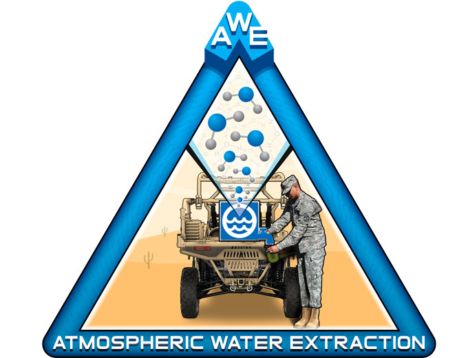 Low-power extraction technologies could capture potable water from ambient arid air, giving deployed troops greater mission flexibility. (Courtesy of DARPA)