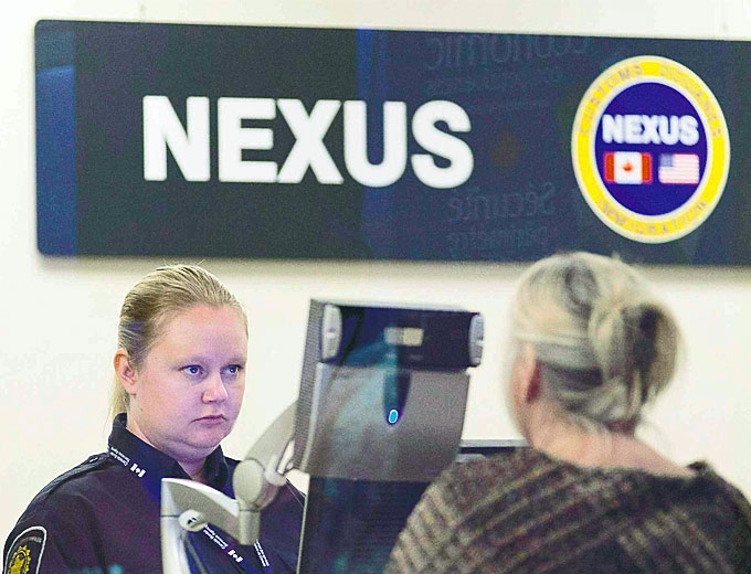 The NEXUS program jointly run by the CBSA and U.S. CBP is designed to speed up border crossings for low-risk, pre-approved travelers into Canada and the United States, using iris recognition technology on Nexus kiosks. (Courtesy of CBSA)