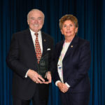 Dr. Kathleen Kiernan (at right), is pictured here with Commissioner Bill Bratton, presenting the Commissioner the ‘2019 ‘ASTORS’ Person of the Year’ for his Lifetime of Dedication and Extraordinary Leadership in Homeland Security and Public Safety, at the 2019 ‘ASTORS’ Security Awards Program at ISC East.