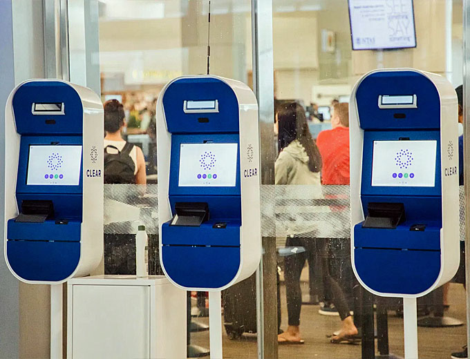 The CLEAR process verifies the identity of the passenger, using fingerprint and Iris ID iris recognition technology, who is directed to a separate expedited lane for known travelers. (Courtesy of CLEAR)