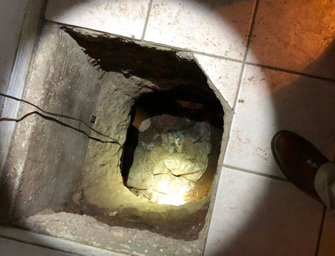 Officials say the eight feet deep tunnel runs from a residence in Nogales, Sonora from Nogales, Sonora, Mexico to Rio Rico, Arizona, and stretches 82 feet long. (Courtesy of ICE)