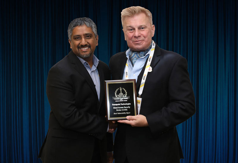 Ankur Chadda, Senior Product Marketing Manager for Forcepoint accepting the company’s 2019 ‘ASTORS’ Homeland Security Awards Program at ISC East.