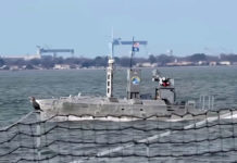 The Common Unmanned Surface Vehicle (CUSV), built by the defense conglomerate Textron Systems, is a 40-foot remotely-operated launch with long endurance and range. (Courtesy of the U..S. Navy and YouTube)