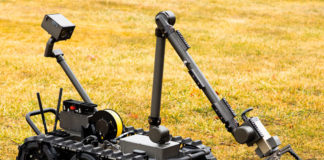 U.S. Air Force teams will use the FLIR Centaur robot to help disarm improvised explosive devices, unexploded ordnance, and perform similar hazardous tasks. Multiple sensors and payloads can be added to the 160-lb. Centaur to support other missions.