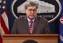 Attorney General Bill Barr says the iPhones belonging to Pensacola naval base gunman Mohammed Alshamrani, who killed three US sailors helped the Justice Department in establishing Alshamrani’s “significant” ties to al Qaeda before he even arrived in the U.S. and right up until the night of the murders. (Courtesy of YouTube.)