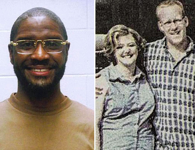 Brandon Bernard, 40, was one of five gang members convicted in the 1999 killing of youth ministers Stacie and Todd Bagley. (Images courtesy of Twitter)