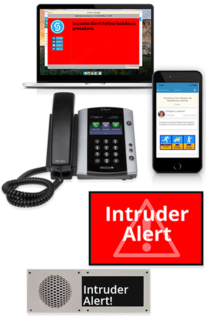 When a notification is triggered from a Zoom Phone it can be delivered to an ecosystem of connected devices and systems, sending text, audio and visual messages to other phones, IP speakers, desktop computers, digital signage and mobile devices.
