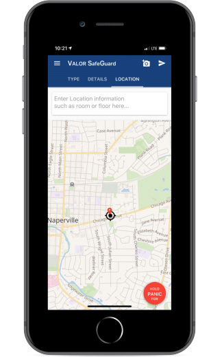 Valor SafeGuard is an intuitive smartphone application providing a real-time emergency communication solution integrated into the public safety communication center's computer aided dispatch (CAD) system (Valor or third-party) and is designed to empower a local community to increase their own safety.
