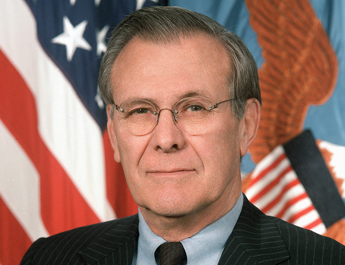 Bush administration officials Condoleezza Rice and John Bolton were among those who mourned Donald Henry Rumsfeld (July 9, 1932 – June 29, 2021) (Courtesy of Wikipedia)