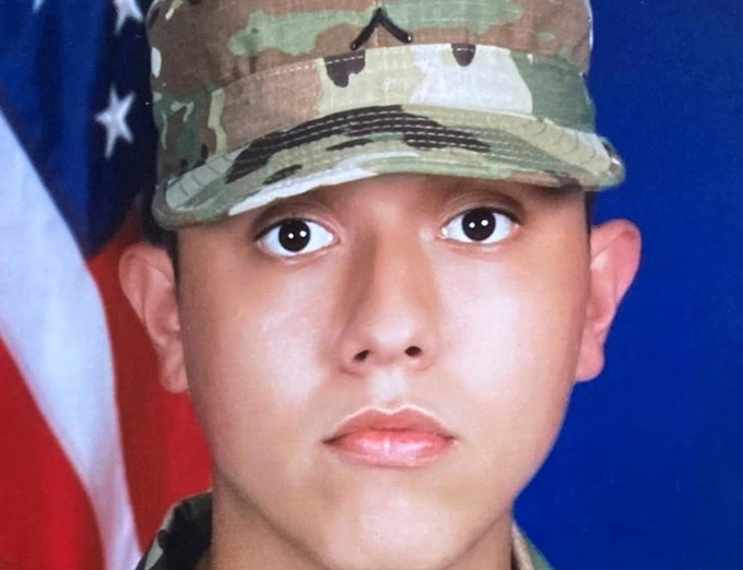 Pvt. 1st Class Chrys, who was just a week shy of his 20th birthday, was shot and killed on July 3, 2021, in Chicago (Courtesy of Twitter)