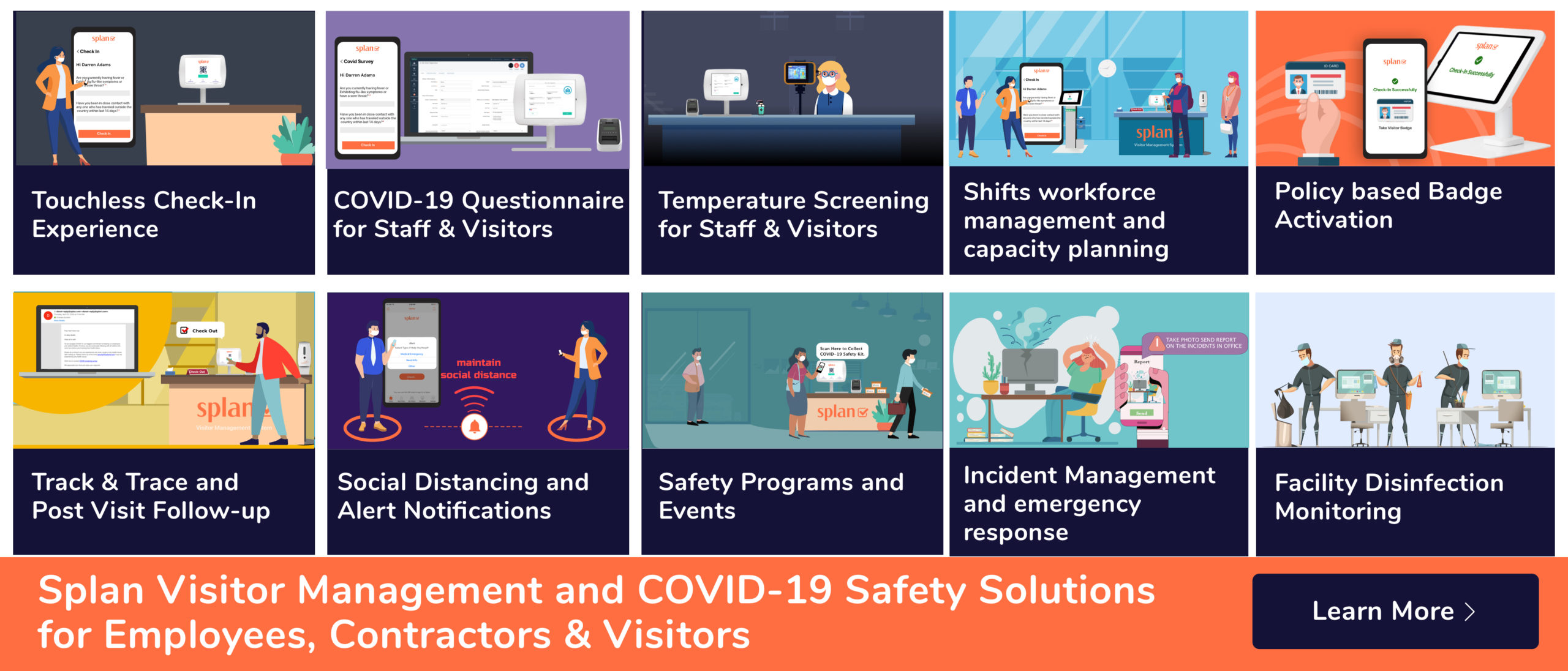 Splan has deployed its unified mobile credentialing solution and COVID-19 Safety Solutions in organizations nationwide to help create a safer environment for all.
