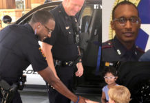 Deputy Constable Kareem Atkins, 30, was shot and killed in an "ambush attack" early Saturday morning. Pictured here visiting students at Kiddie Academy, Constable Atkins leaves behind his wife and 2-month-old baby. (Courtesy of Twitter) If you have Have information, please call the HPD Homicide Division at 713-308-3600 or @CrimeStopHOU at 713-222-TIPS.