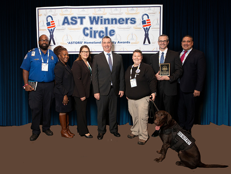 AST Honoring the 20th Anniversary of the Transportation Security Administration (TSA Team Newark with Administrator Pekoske) at the 2021 ‘ASTORS’ Awards Presentation Luncheon.)