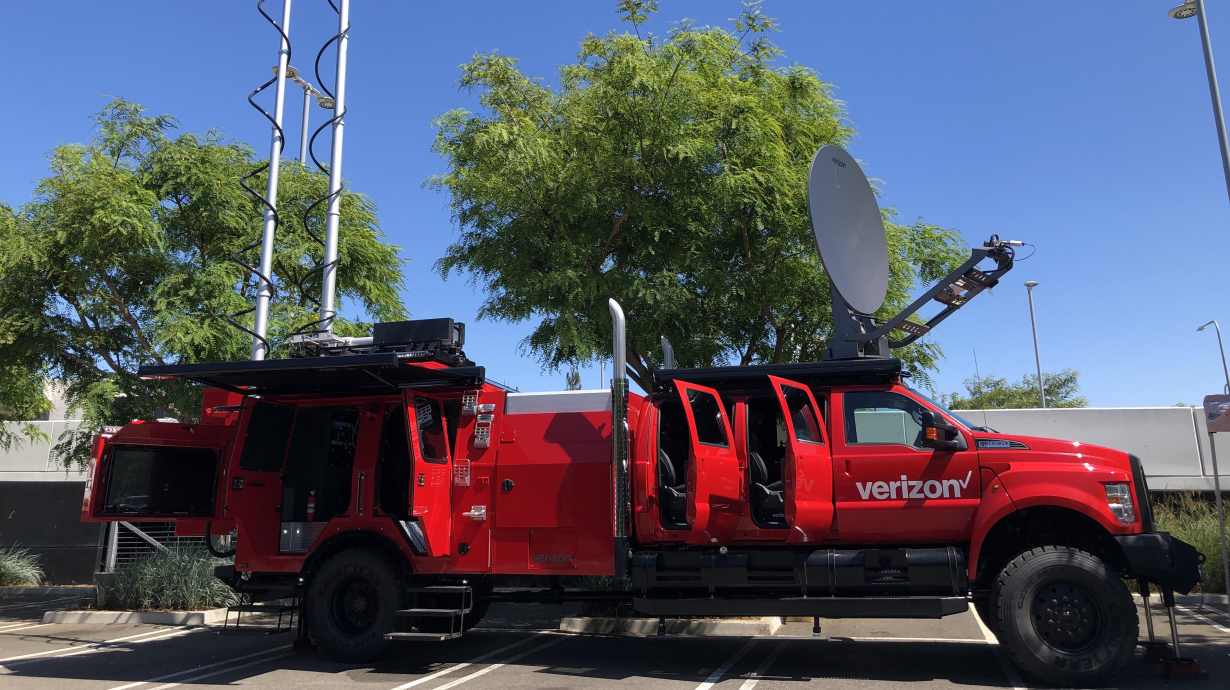 Verizon Frontline’s Tactical Humanitarian Operations Response (THOR), mobile, 5G rapid-response command center (Courtesy of Verizon Frontline)