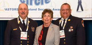 AST Honors Thomas Richardson, FDNY Chief of Department; Dr. Kathleen Kiernan, President of NEC National Security Systems; and Richard Blatus, FDNY Assistant Chief of Operations, at the 2021 ‘ASTORS’ Awards Luncheon at ISC Eastat the 2021 ‘ASTORS’ Homeland Security Awards Luncheon at ISC East in New York City on November 17, 2021.