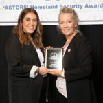 Jenna Metcalf accepts the 2021 Gold 'ASTORS' Award for D-Fend's EnforceAir Anti-Drone Technology
