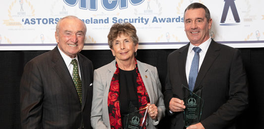 Commissioner Bill Bratton honored at 2021 'ASTORS' Awards Luncheon with Dr. Kathleen Kiernan, President of NEC National Security Solutions and TSA Administrator David Pekoske