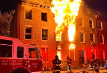 Baltimore officials confirmed Monday evening that three firefighters were killed and another firefighter is in critical condition following the collapse of a rowhome. (Courtesy of President IAFF L734 and Baltimore Fire Officers IAFF Local 964 via Twitter)