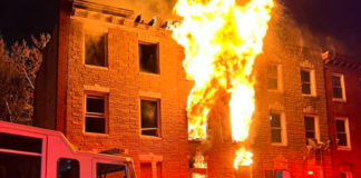 Baltimore officials confirmed Monday evening that three firefighters were killed and another firefighter is in critical condition following the collapse of a rowhome. (Courtesy of President IAFF L734 and Baltimore Fire Officers IAFF Local 964 via Twitter)