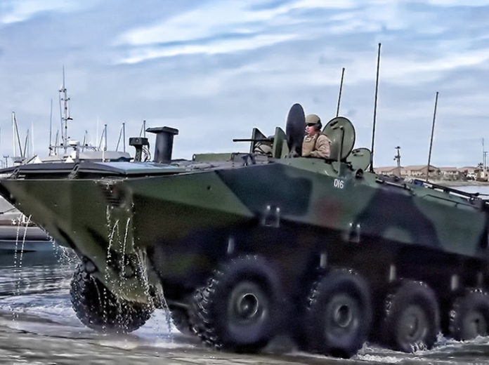 In September 2021, the Marine Corps suspended ACV operations in unprotected waters while it worked to resolve the towing issues that were identified in several after-action reports from the field. (Courtesy of the USMC and YouTube)