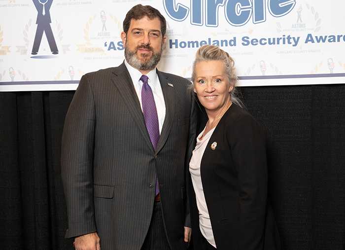 Doug Farber, National Board Member of the InfraGard National Members Alliance, and the Global Head of Security at Millennium Management at the 2021 'ASTORS' Homeland Security Awards Luncheon in New York City.