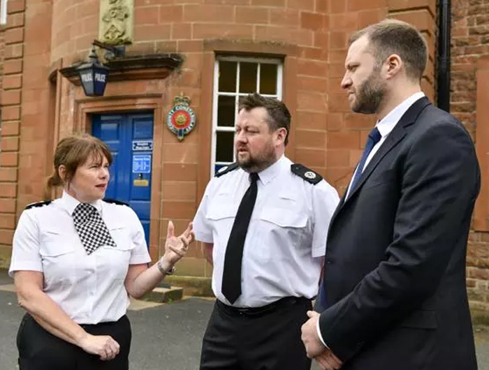 Chief Constable Michelle Skeer (left to right), Assistant Chief Constable Jonathan Blackwell and Co-Founder of Mark43 and Head of Marketing, Communications & Public Policy Matt Polega