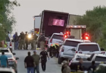 According to court documents, on June 27, HSI responded to the scene of a human smuggling event involving a tractor trailer and 64 individuals suspected of entering the United States illegally. (Courtesy of YouTube)