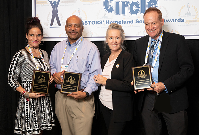 Representatives of the Federal Protective Service (FPS), and Argonne National Laboratory Accept their 2021 'ASTORS' Awards at ISC East in New York City.