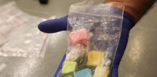 Law enforcement professionals are increasingly concerned about rainbow fentanyl getting into the hands of young adults or children, who can mistake the drug for something else, such as candy or a toy, or those who may be willing to try the drug due to its playful coloring. (Courtesy of the Multnomah County Sheriff's Office)