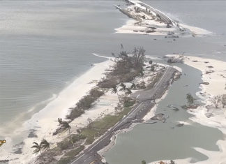 “Sanibel is destruction,” Gov. Ron DeSantis said in a news conference Thursday afternoon, adding the area was hit with a “biblical storm surge.” “It washed away roads, it washed away structures that were not new and could withstand that,” he said, adding that while many people evacuated, some people had been brought off the island safely. (Courtesy of Lee County Sheriff's Office via Facebook)