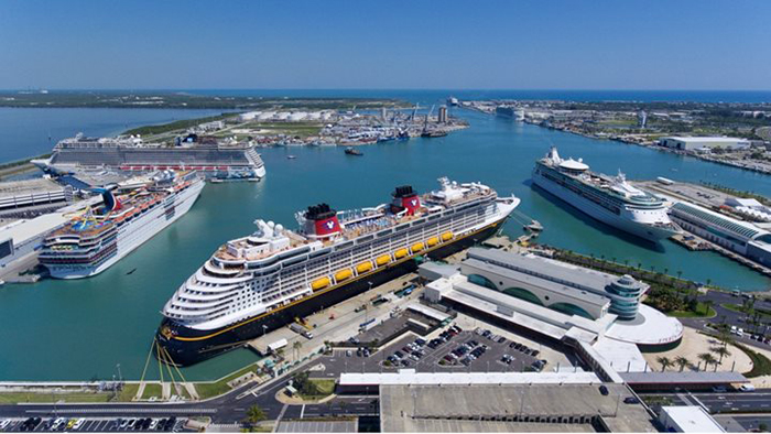 See a six ship day at Port Canaveral. (Courtesy of Canaveral Port Authority)