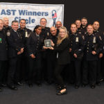 Deputy Inspector Lashonda Dyce accepts a 2022 'ASTORS' Award on behalf of the NYPD TARU Unit for Excellence in Public Safety.