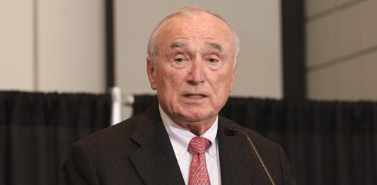 Former NYPD and LAPD Police Commissioner, and current Vice Chairman of the Secretary of Homeland Security’s Advisory Council, Bill Bratton addresses attendees at the 2022 'ASTORS' Awards Ceremony and Banquet Luncheon in New York City.