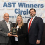 Chuck Georgo, Director of Education and Training for InfraGard National Members Alliance (at left), and InfraGard National President Doug Farber, accept their 2022 Excellence in Critical Infrastructure Protection for Government Award at the 2022 ‘ASTORS’ Awards Ceremony in NYC.