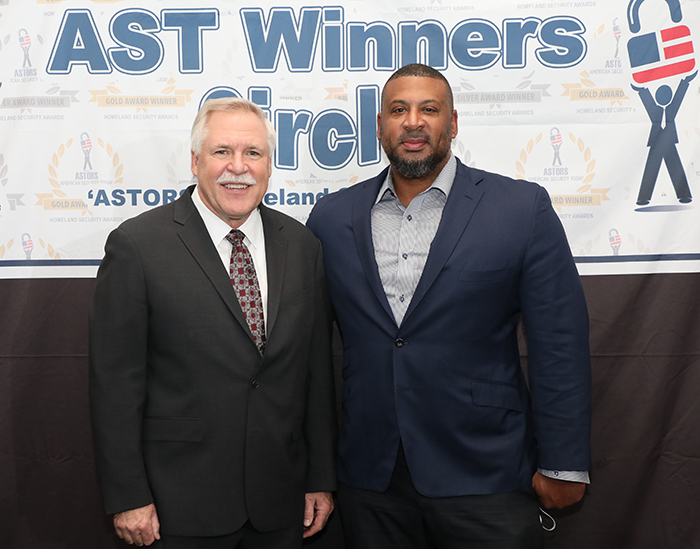 Jim Robell enjoying the 2022 'ASTORS' Awards Ceremony & Banquet Luncheon with Todd Jackson, Vice President of Threat Management and Security for Madison Square Garden (MSG).