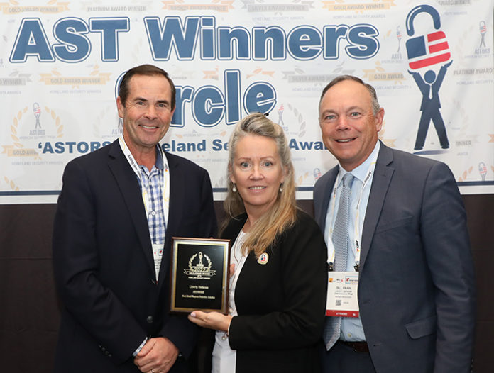 Tom McIntyre, Director of Sales (at left), and CEO Bill Frain (at right), accept a 2022 Gold 'ASTORS' Award at the 2022 'ASTORS' Awards Ceremony and Luncheon in NYC.