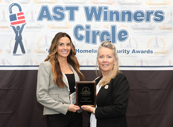 Caitlin Shaw, Director of People and Culture at SOMA Global, accepts One of Two 2022 ‘ASTORS’ Platinum Awards for the company’s Public Safety Platform Suites