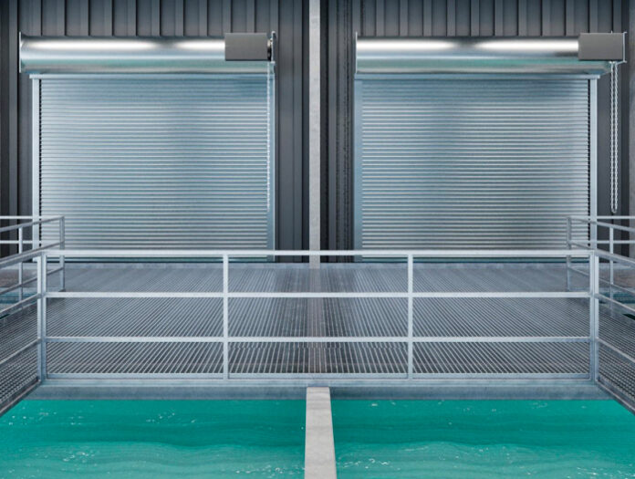 Clopay® Corporation's New Rolling Doors Inhibit Oxidation and Rust to withstand Extreme Environments, such as this Water Treatment Plant.