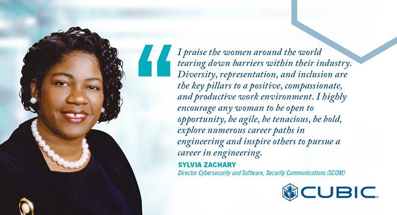 Sylvia Zachary, Cybersecurity & Software Director - Secure Communications (SCOM), for Cubic Mission & Performance Solutions, shares her thoughts and experiences in Embracing Your Strengths, and Celebrating Diversity During Women’s History Month and Beyond.