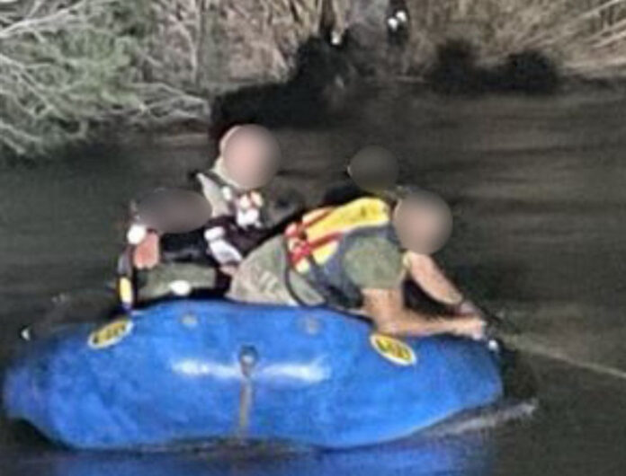 Del Rio Border Patrol Agents and Eagle Pass Fire Dept made over 20 trips to safely rescue 140 migrants abandoned by smugglers from an island in the Rio Grande River, as water levels rose. (Courtesy of CBP)
