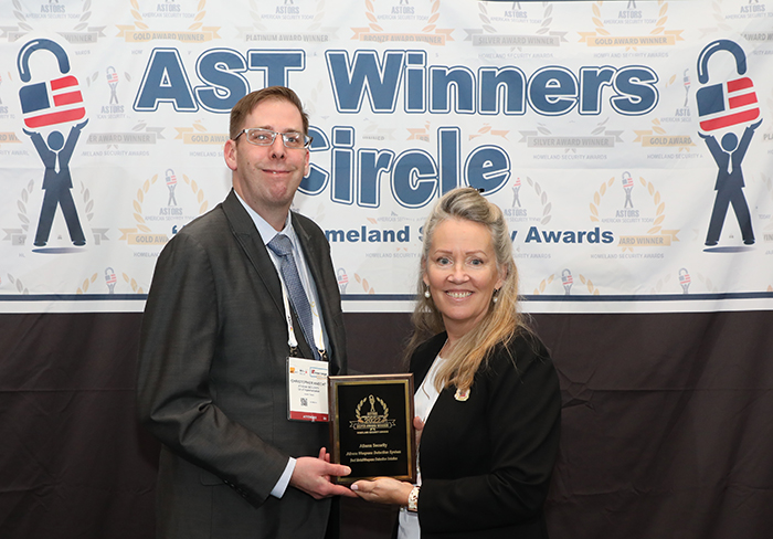 Chris Knecht, Customer Success Manager and Onboarding Master Receives a 2022 'ASTORS' for Athena Security's Weapons Detection Solution.