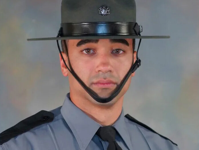 Pennsylania State Trooper Jacques F. Rougeau Jr., 29, was killed in the line of duty on Saturday. He would have celebrated his Third Anniversary of becoming a Trooper later this month. State Trooper Lt. James Wagner was also seriously wounded in the attack. (Courtesy of the PASP)