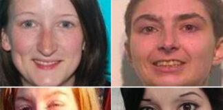 The bodies of Bridget Leann Webster, 31; Charity Lynn Perry, 24; Kristin Smith, 22, and Ashley Real, 22, were found in various outdoor locations, including a state park, between February and May. They are four of six women who vanished, then was found dead in the past six months. (Courtesy of the OR DMV and Family Handouts)